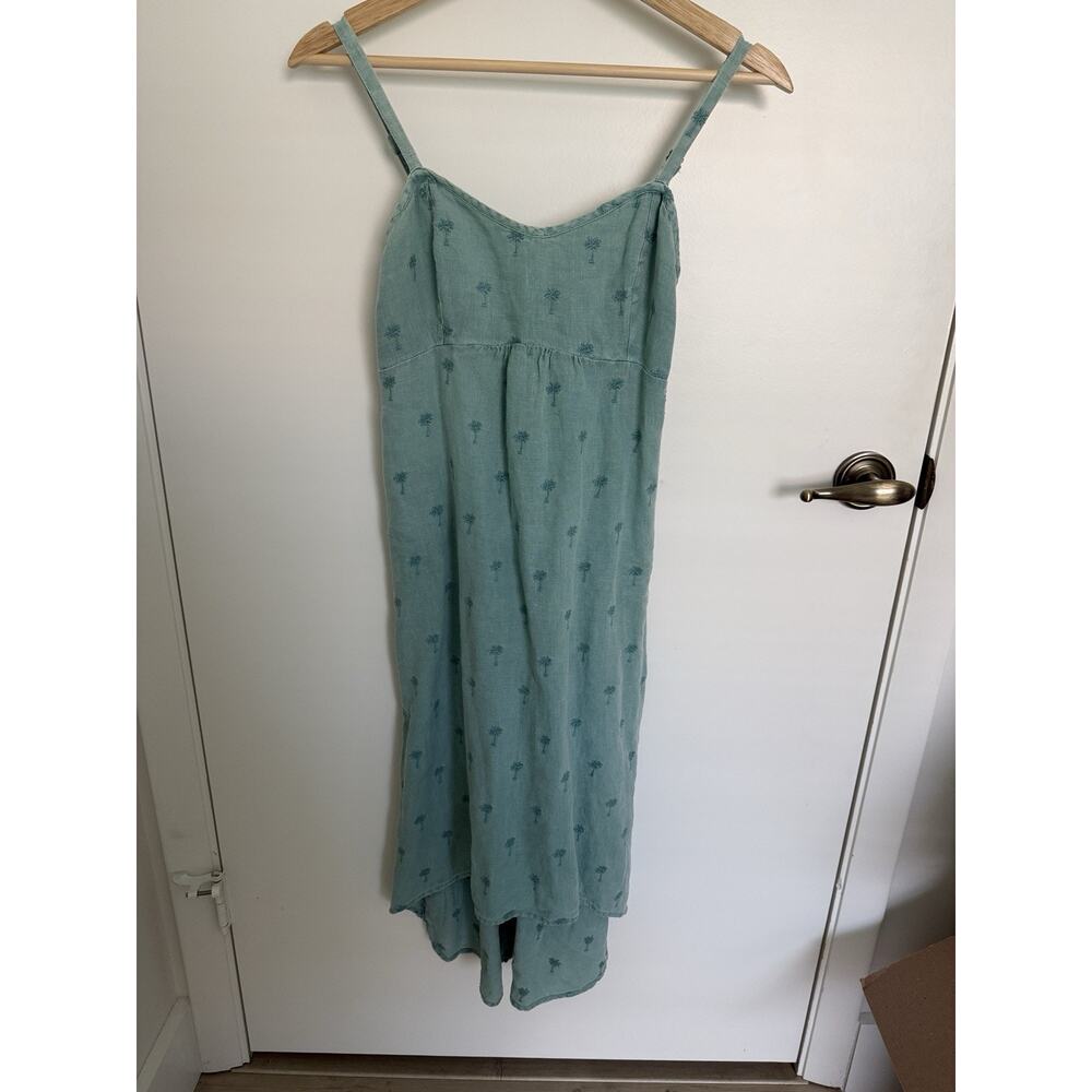 Tommy Bahama Palm Tree Embroidered Linen Dress XS with Adjustable Straps